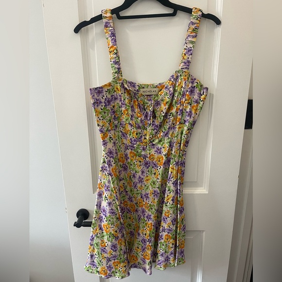 NICHOLAS Floral-print satin-twill mini dress - Picture 5 of 5